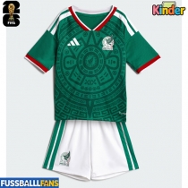 Mexiko Heimtrikotsatz Kinder EM 2024 Kurzarm (+ Kurze Hosen)
